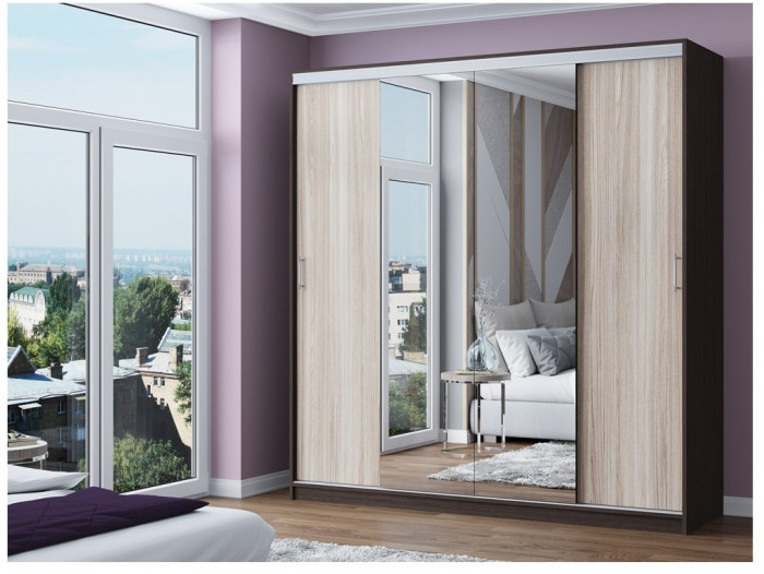 Шкаф-купе Альянс-3 ЛДСП (Ясень шимо светлый)