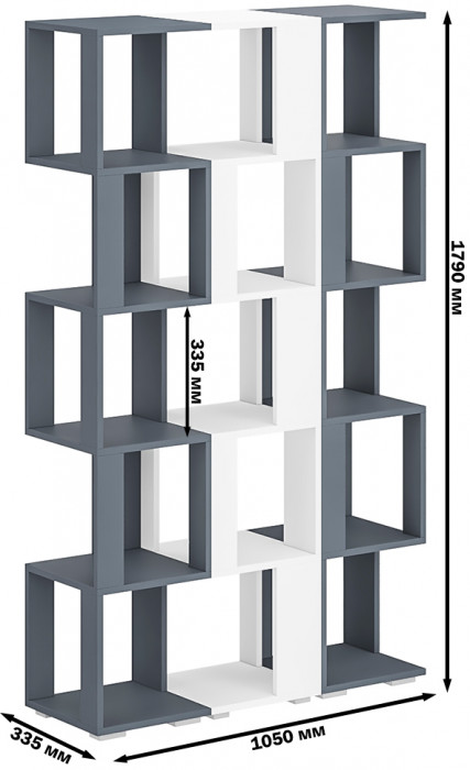 Стеллаж СВК 3 шт., графит/белый