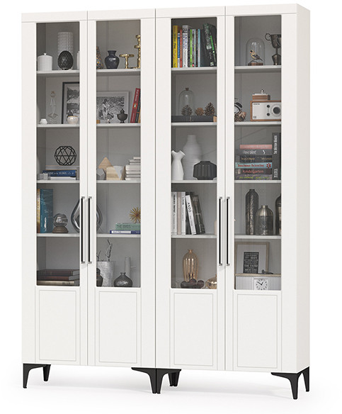 Валенсия Гостиная № 126, ЛДСП белый шагрень/МДФ белый шагрень