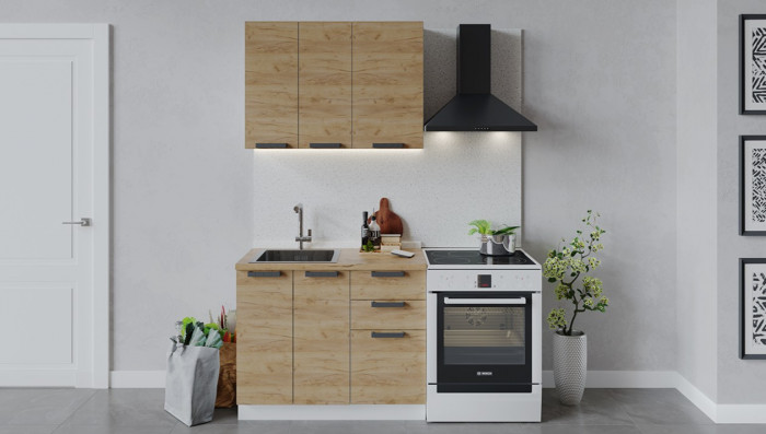 Кухня "Пасаденна" Комплектация 9 1,0 м белый/дуб вотан