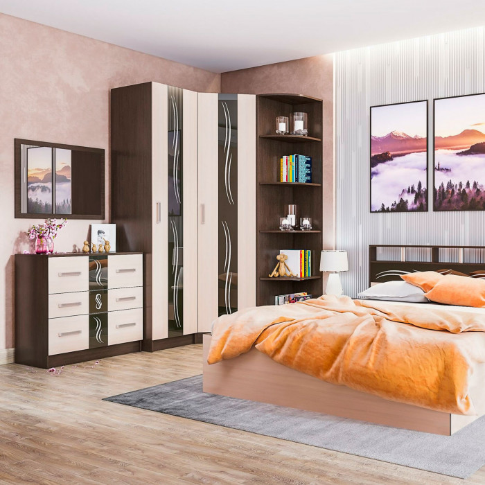 Эрика пенал (500*2200*550) венге/дуб молочный