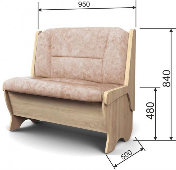 Скамья Лотос 950 дуб сонома/латте