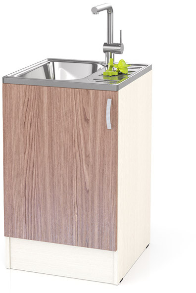 Кухня Мери ШНМ500 Стол под мойку 50 см., цвет дуб/ясень шимо тёмный, ШхГхВ 50х60х85 см., универсальная дверь (столешница в комплект на входит)