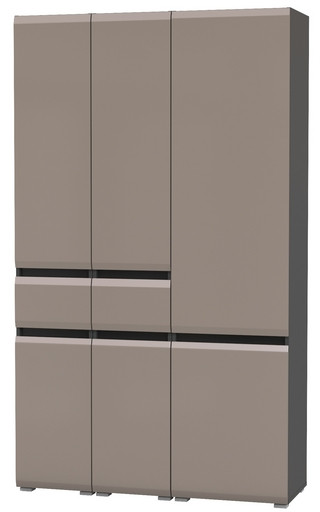 Сидней 13.202 Шкаф с ящиком 2 штуки + Шкаф 13.200, корпус: антрацит/фасады: МДФ веллюто капучино