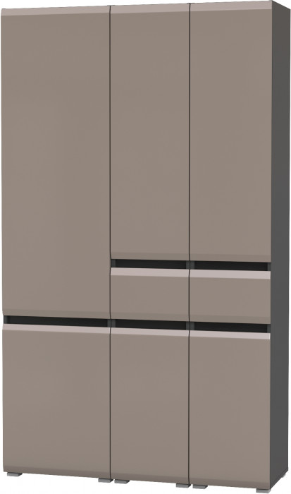 Сидней 13.202 Шкаф с ящиком 2 штуки + Шкаф 13.200, корпус: антрацит/фасады: МДФ веллюто капучино