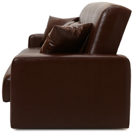 Диван-кровать Аккорд 120х190, книжка, экокожа, цвет коричневый