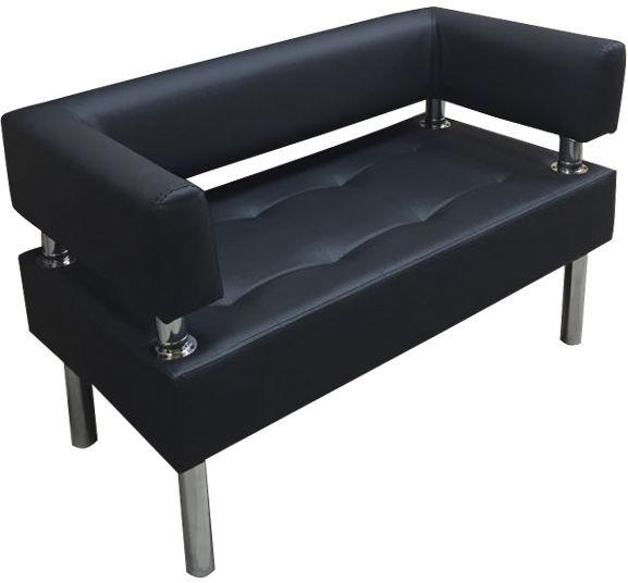 Диван Бизнес 100, экокожа, черный