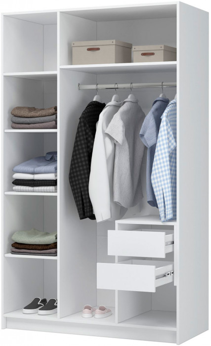 Лион ШК-02 Шкаф 3-х створчатый (1200х2000х550) Белый/Белый