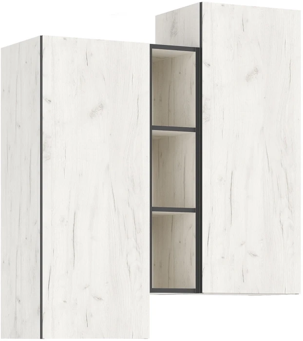 Норд Шкаф подвесной комбинированный, Дуб крафт белый