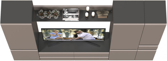 Сидней Комплектация № 057, корпус: антрацит/фасады: МДФ веллюто капучино