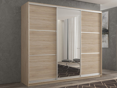 Шкаф-купе Кааппи 2 Сонома Светлый 240х60х230 см