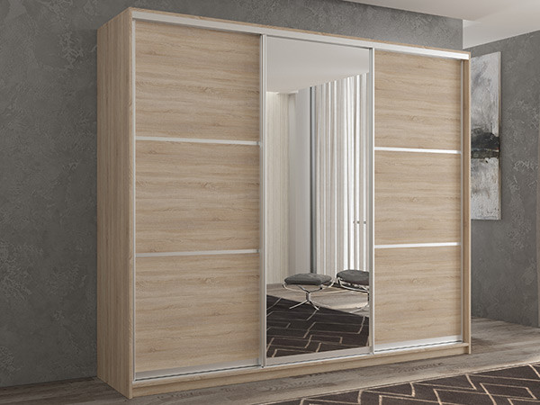 Шкаф-купе Кааппи 2 Сонома Светлый 240х60х230 см