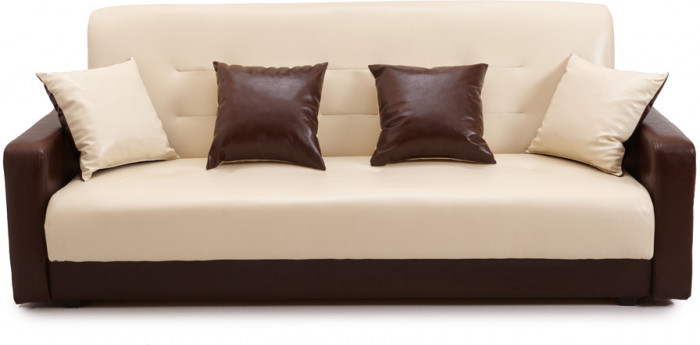 Диван-книжка Аккорд 140х190, экокожа коричнево-бежевый