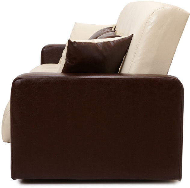 Диван-книжка Аккорд 140х190, экокожа коричнево-бежевый