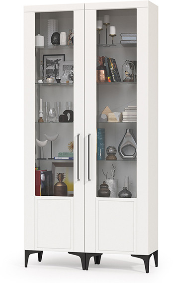 Валенсия Гостиная № 129, ЛДСП белый шагрень/МДФ белый шагрень