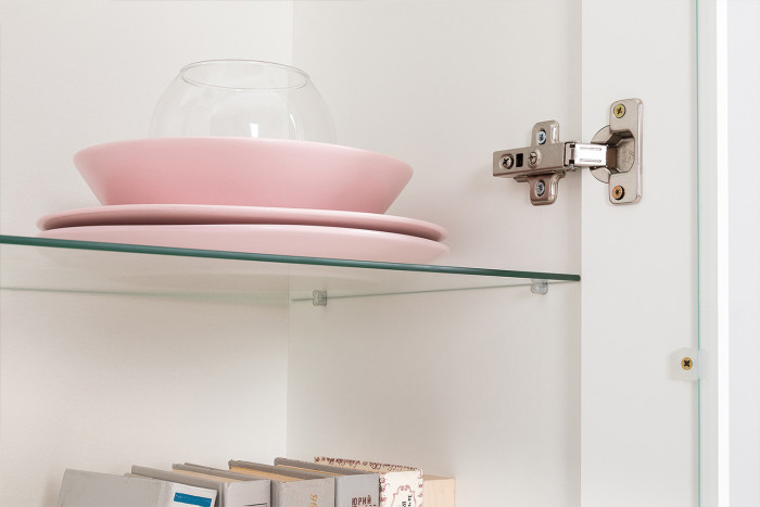 Валенсия Гостиная № 129, ЛДСП белый шагрень/МДФ белый шагрень