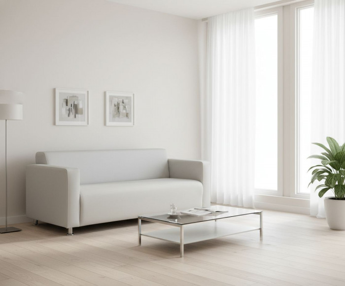 Диван прямой Томи, 160 см, экокожа, белый