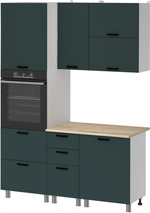 МК Аленушка 1,6м ПД 2 Лаванда Изумруд,скоба черный,сонома