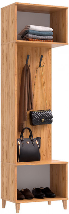 Модульная прихожая Ирис, Крафт золотой/Браш мени грин