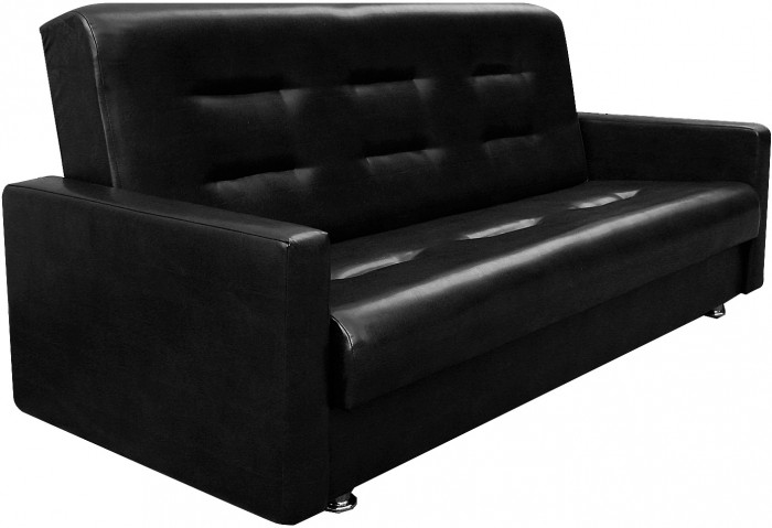 Диван-кровать Аккорд 140х190, книжка, экокожа, цвет черный