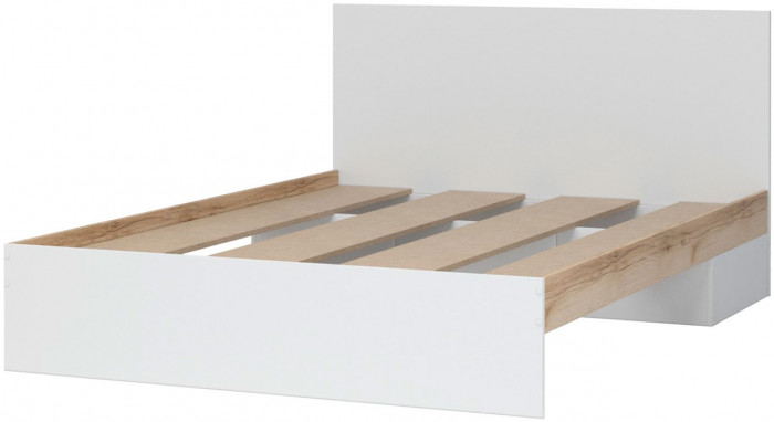 Юкки КР-1400 Кровать 140*200 Дуб делано/Белый