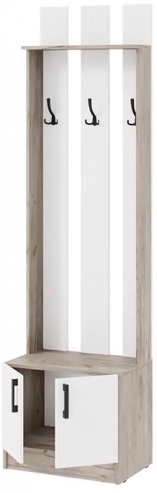 мс для прихожей Вега ВШ-2 дуб крафт серый/белый