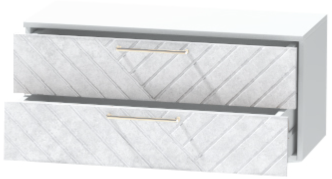 Тумба-5 прикроватная подвесная "Иннэс-7", Белый/Бетон снежный