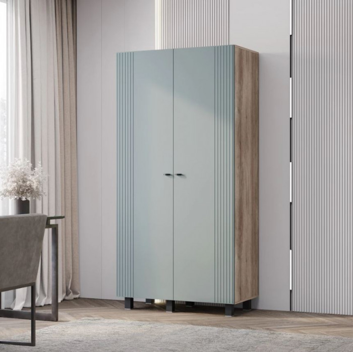 "Олива" ШК-03 Шкаф 2-х створчатый Дуб каньон/МФ11Шарли бриз