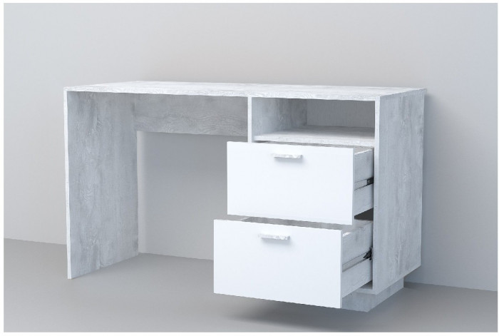 Эго Стол Ст-3 ПД (Глянец Белый/Бетон Светлый)