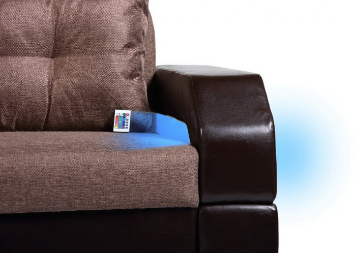 Диван еврокнижка Манчестер 160 рогожка коричневая НПБ