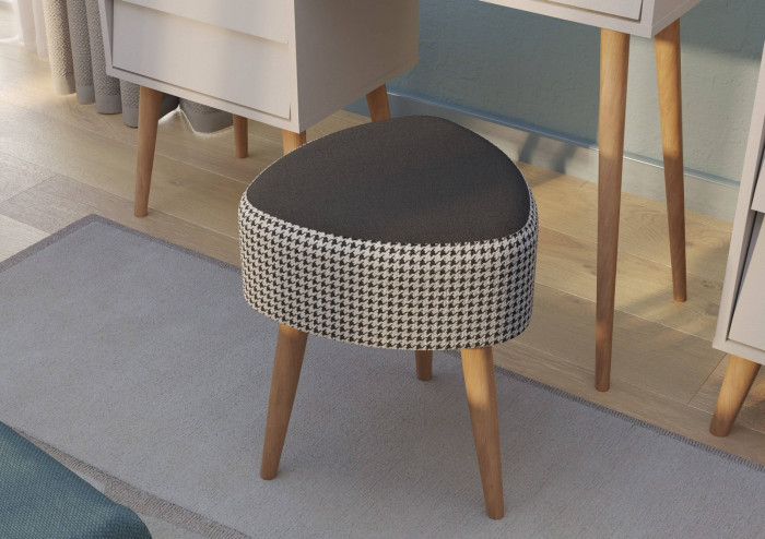 Банкетка 6-5134ТКчёр Ева, ткань чёрная с рисунком