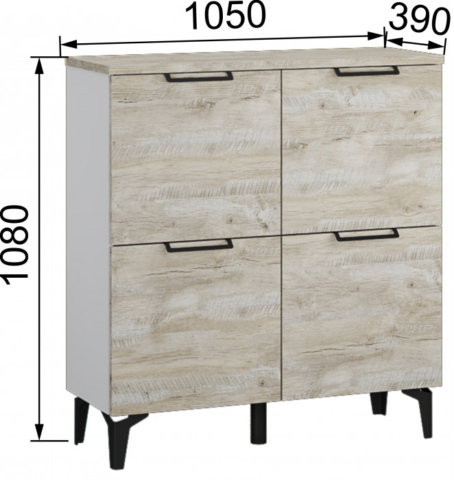 Модульная прихожая Чикаго, набор 1, Дуб юкон/Белый