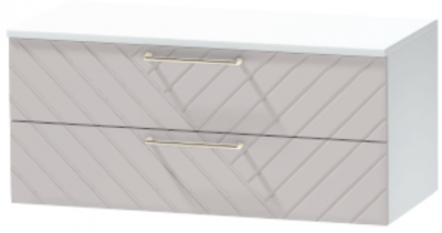 Тумба-5 прикроватная подвесная "Иннэс-7", Белый/Грэй софт