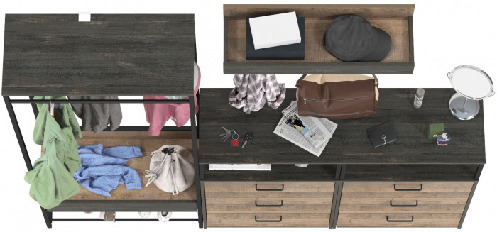 Трувор Прихожая 223, дуб гранж песочный/интра