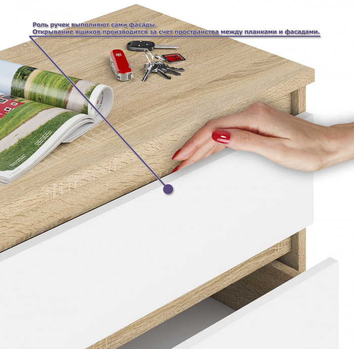 Мори Стол компьютерный МС-6 левый + Стеллаж МСТ600.3, цвет дуб сонома/белый, ШхГхВ 150,4х50х179,6 см., выдвижные ящики слева, НЕ универсальная сборка