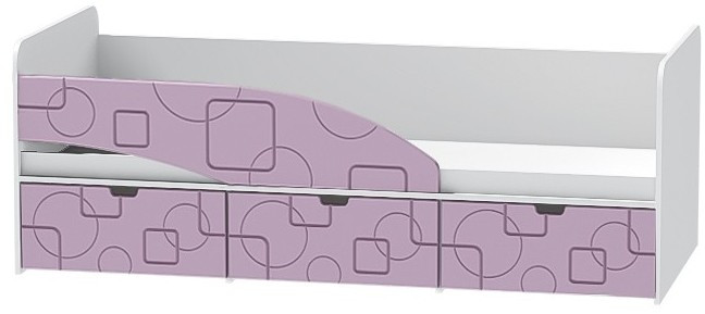 Детская кровать Бриз-3 80х190, квадрат (Антарктида/Белый/левый)