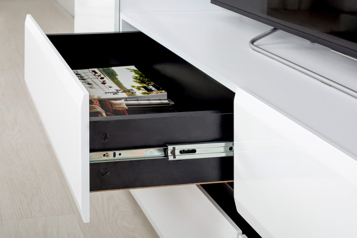 Сидней Комплектация № 058, корпус: белый/чёрный/фасады: МДФ белый глянец