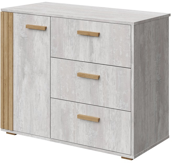 Комод 1 дверь/3 ящика "Каен" - Ледяное дерево/Артизан