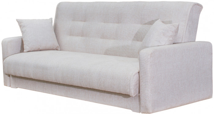 Диван Лондон 120, рогожка, полностью бежевый , пружинный блок Боннель