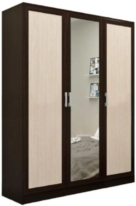 Алекс Шкаф распашной 3 двери (Венге / дуб беленый)