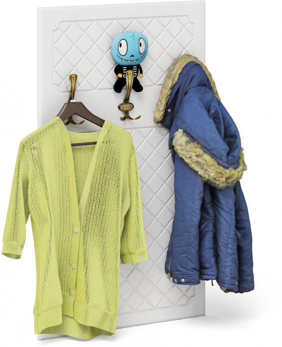 Прихожая П-6 Компоновка № 01, цвет дуб сонома/фасады МДФ белое дерево фрезеровка ромб, ШхГхВ 120х35х200 см.