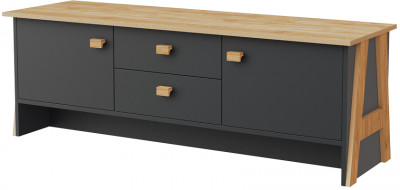 Тумба под телевизор "Скандинавия" - Антрацит/Дуб наварра