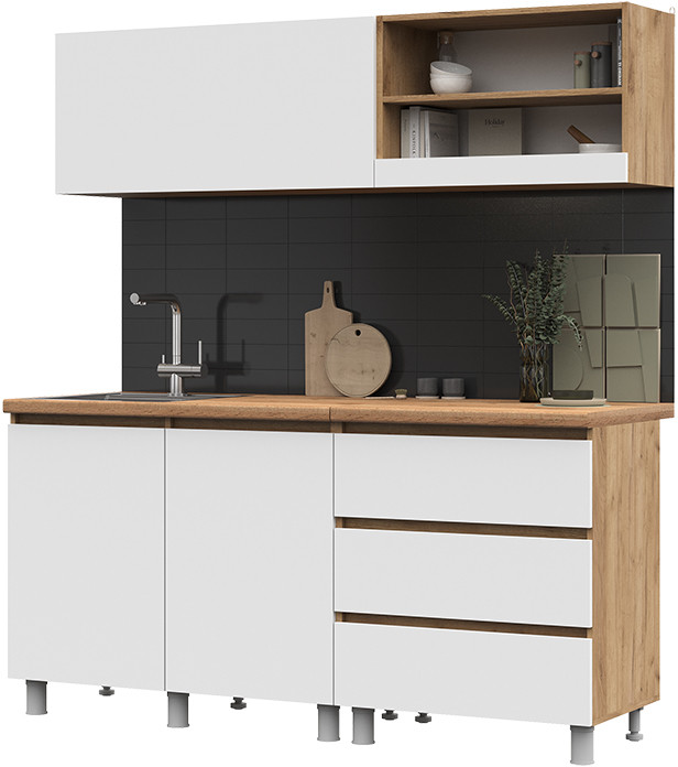 Кухня Хелен 1,7 дуб крафт золото/белый