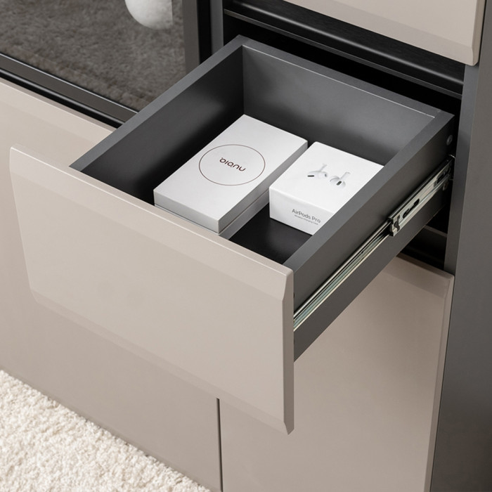 Сидней 13.202 Шкаф с ящиком 3 штуки, корпус: антрацит/фасады: МДФ веллюто капучино