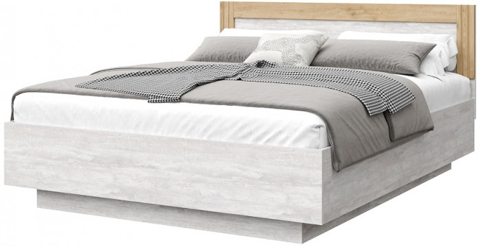 Кровать 160х200 с щитовым основанием "Каен" - Ледяное дерево/Артизан