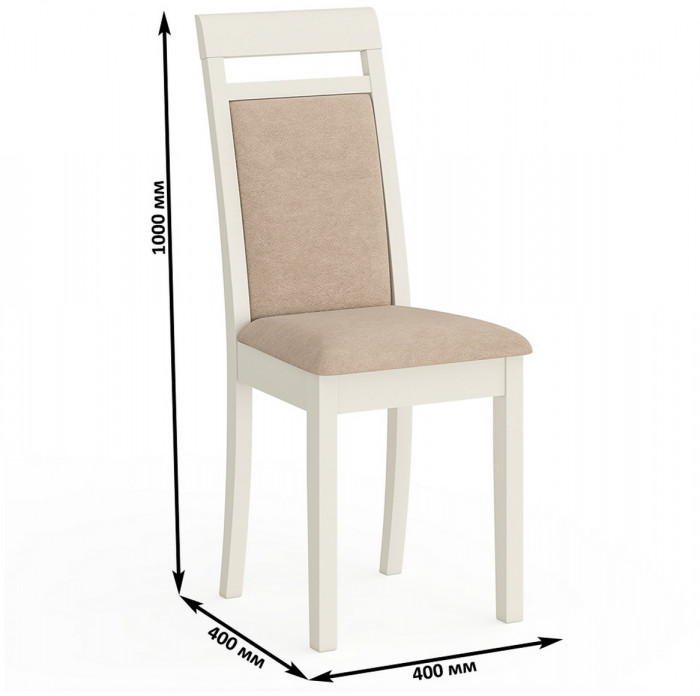 Четыре стула Мебель--24 Гольф-12 разборных, цвет слоновая кость, обивка ткань велюр бежевый 05, 40х40х100 см., от пола до верха сид. 47 см.(мягк. сп)