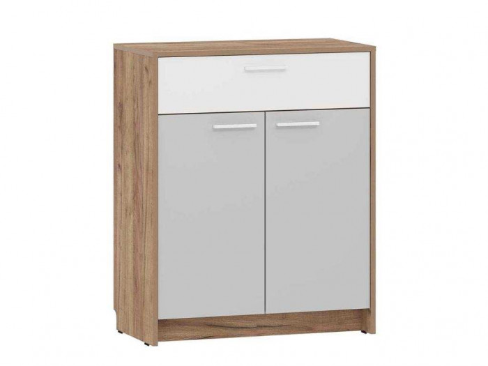 Тумба Нортон НМ 013.76 Дуб крафт табачный/белый/серый камень