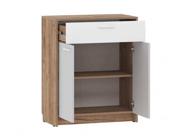 Тумба Нортон НМ 013.76 Дуб крафт табачный/белый/серый камень