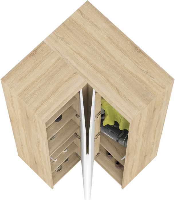 Мори угловой шкаф МШУ960.1, дуб сонома/белый