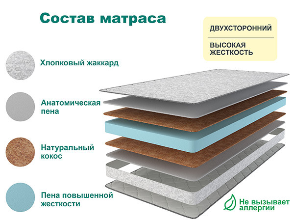 Матрас SLEEP HARD 90х190